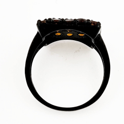 Anillo de gemas Plata 925 bañado en rodio negro