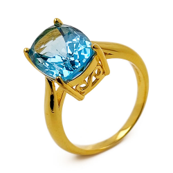 Anillo de Topacio en Plata de Ley 925 bañado en rodio, rodio negro o oro amarillo.