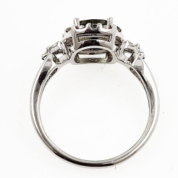 copy of Moldavitring mit weißem Topas aus rhodiniertem 925er Sterlingsilber