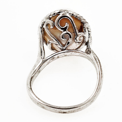 Bague perle en argent 925 rhodié