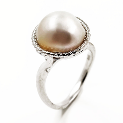 Bague perle en argent 925 rhodié
