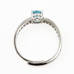 Bague topaze avec zircon en argent 925, rhodié