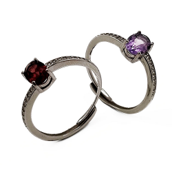 Anello con pietre preziose in argento 925