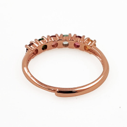 Ring mit Turmalin aus 925er Sterlingsilber, rosévergoldet