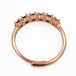 Ring mit Turmalin aus 925er Sterlingsilber, rosévergoldet