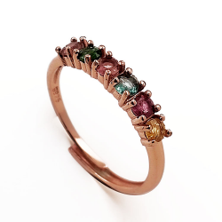 Anillo turmalina en plata 925 bañada en oro rosa