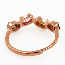 Ring mit Turmalin aus 925er Sterlingsilber, rosévergoldet