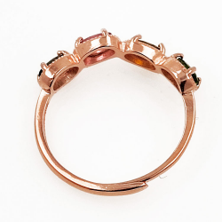 Ring mit Turmalin aus 925er Sterlingsilber, rosévergoldet