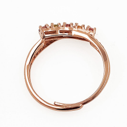 Ring mit Turmalin und Zirkonia aus 925er Sterlingsilber rosévergoldet