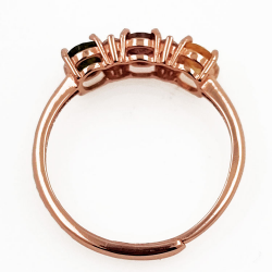 Ring mit Turmalin und Zirkonia aus 925 Sterlingsilber rosévergoldet