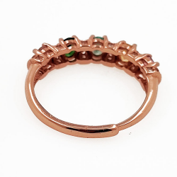 Ring mit Turmalin und Zirkonia aus 925 Sterlingsilber rosévergoldet