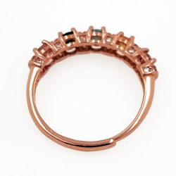 Anillo turmalina con circonita en plata 925 bañada en oro rosa
