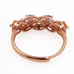 Ring mit Turmalin aus 925er Sterlingsilber, rosévergoldet