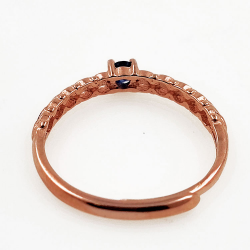 Anillo de rubí o zafiro en plata 925 bañada en oro rosa