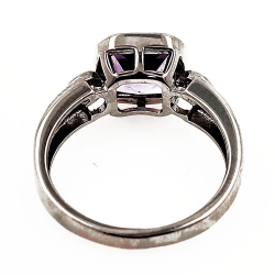 Anillo de Plata 925 bañado en rodio con Amatista y Zircón