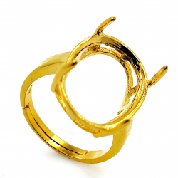 DIY Yellow gold plated 925 Sterling Silver Ring