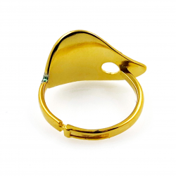 Bague feuille en argent 925 plaqué or jaune DIY