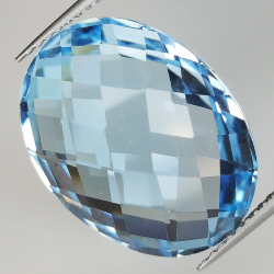 18.42ct Topacio Azul talla doble damero 18.41x14.05mm