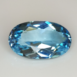 12,15 ct Topazio blu taglio ovale 18,04x11,06 mm