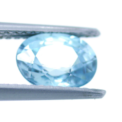 1,99 ct Blauer Zirkon Oval Schnitt