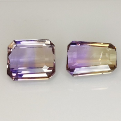 10,61 ct Natürlicher Ametrin 11,07 x 9,64 x 6,18 und 11,70 x 8,71 x 5,72 mm