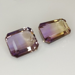 10,61 ct Natürlicher Ametrin 11,07 x 9,64 x 6,18 und 11,70 x 8,71 x 5,72 mm