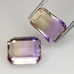 10,61 ct Ametrino natural 11,07 x 9,64 x 6,18 y 11,70 x 8,71 x 5,72 mm