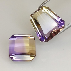 10.57 ct Ametrine natural 11.02 x 10.78 x 6.71 and 9.00 x 9.49 x 6.76 mm