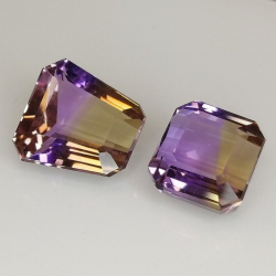 10,57 ct Ametrina naturale 11,02 x 10,78 x 6,71 e 9,00 x 9,49 x 6,76 mm