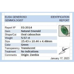 5.57 ct Emerald Oval cabouchon 15.43 x 10.46 x 4.48 mm