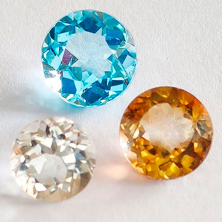 14,19 ct Topazio taglio rotondo da 9 a 11 mm