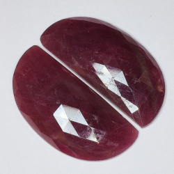27,74 & 29,31 ct 2 piezas fantasía talla rosa Ruby 33,97 x 15,90 x 4,94 mm & 34,31 x 15,99 x 5,00 mm.
