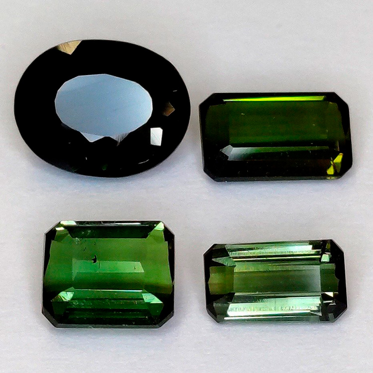 4,86 ct 4 piezas Cortes variados Turmalina Aprox 6,8 x 4,0 a 9,0 x 7,1 mm.
