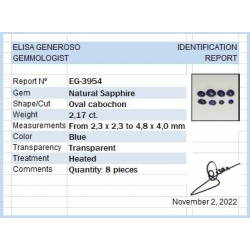 2,17 ct 8 pièces Cabochon ovale Saphir De 2,3 x 2,3 à 4,8 x 4,0 mm