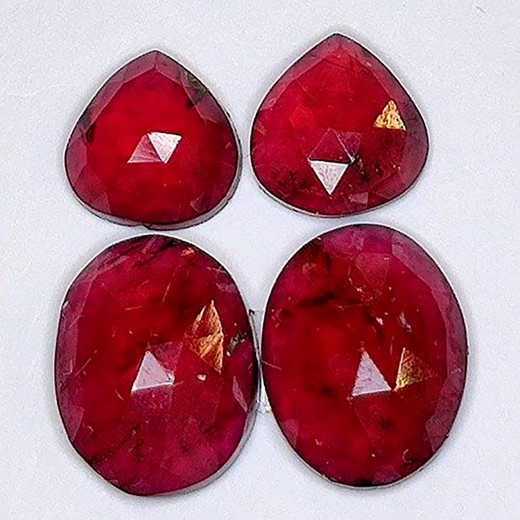 8,10 ct Talla Rosa Damero Granato almandino 9,8 x 7,7 e 6,8 x 6,7 mm