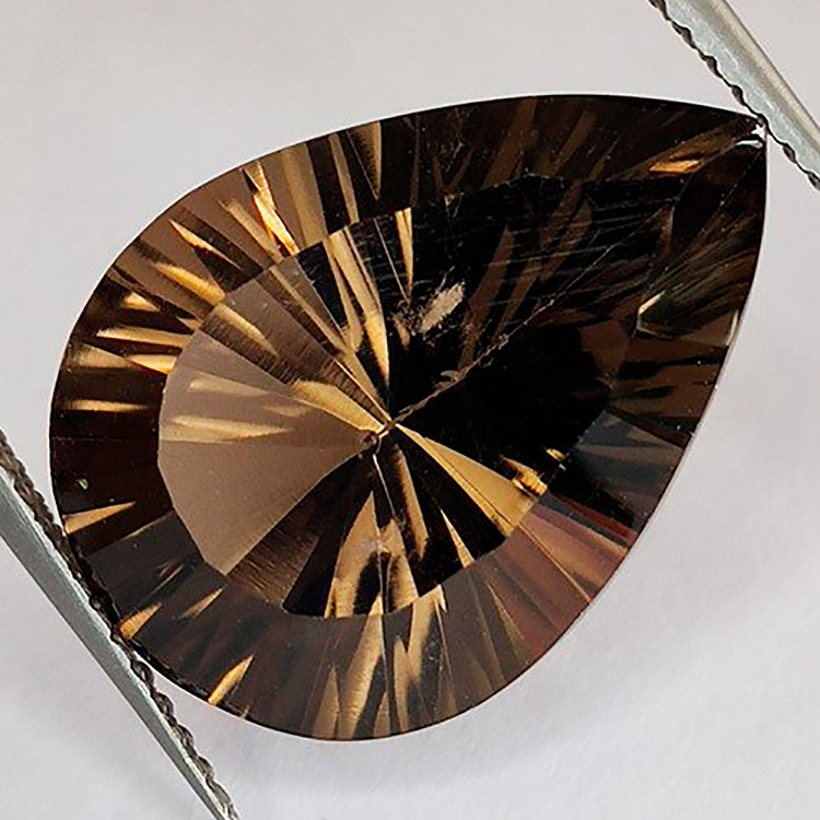 10,04 ct Quartz poire fumé 18,2 x 13,0 x 9,0 mm