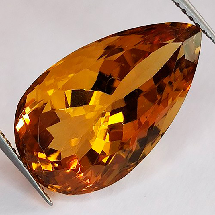 11,53 ct Pear Citrine Quartz 19,8 x 11,7 x 9,3 mm