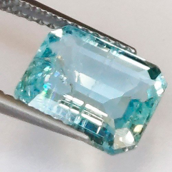 2,49 ct Aigue-marine taille émeraude 9,50 x 7,97 x 4,04 mm