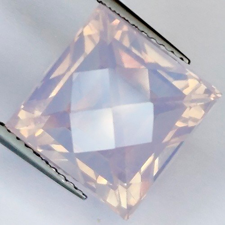 9,27 ct Ametista lavanda Damero cojin 11,68 x 11,64 x 9,51 mm