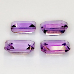 7.00 ct 4 Smaragd Amethyst ca. 9 x 7 mm