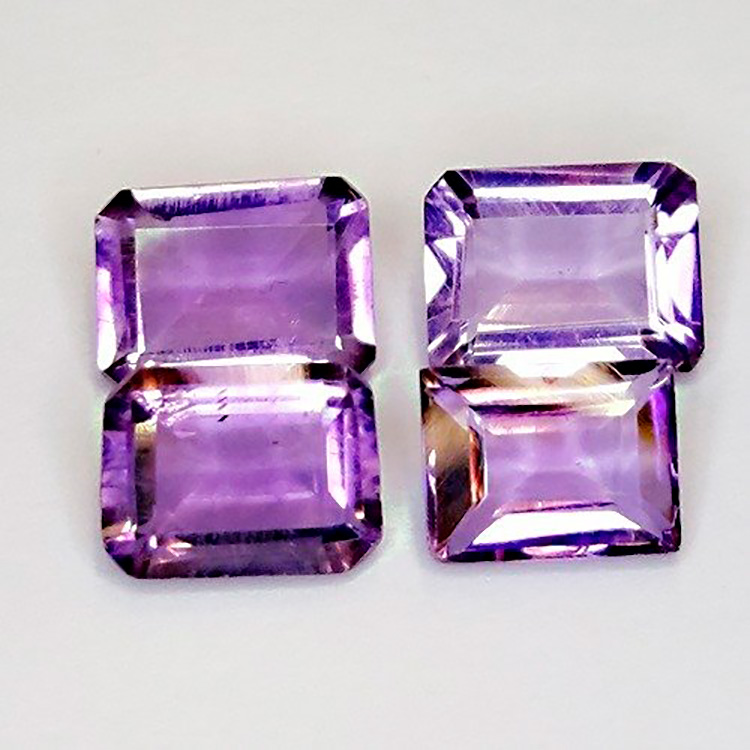 7.00 ct 4 Smaragd Amethyst ca. 9 x 7 mm
