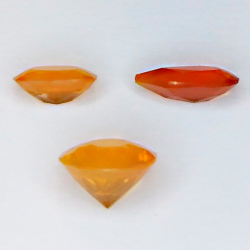 1,73 ct 3 Opale di fuoco ovale, pera e rotonda da 6,80 a 8,46 mm