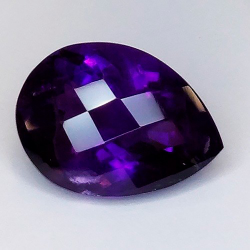 10,61 ct  Amatista pera damero 17,94 x 13,05 x 9,04 mm