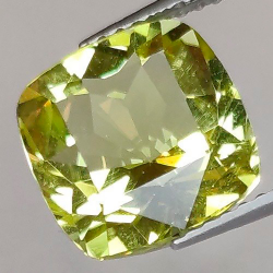 4.13 ct Cuarzo Limón Cojín 10.00 x 9.98 x 6.68 mm