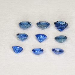 1 Karat Blauer Songea Saphir rund von 2,65 mm bis 4,05 mm