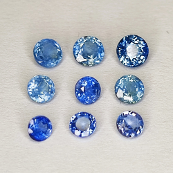 1 Karat Blauer Songea Saphir rund von 2,65 mm bis 4,05 mm