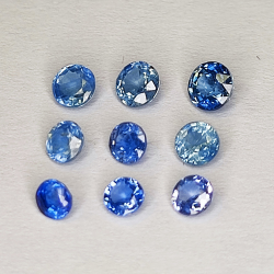 1 ct Zafiro songea azul redondo de 2.65 mm a 4.05 mm