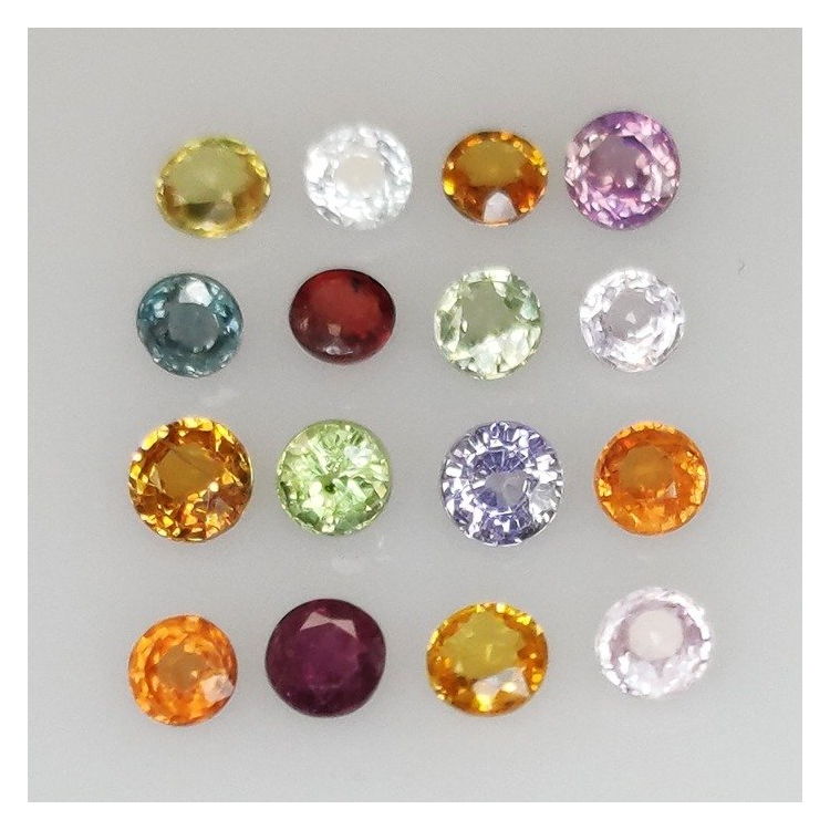 2,48 ct  Sapphire multicolor rund von aprox 3 mm