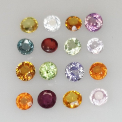 2,48 ct Saphir multicolor rond de aprox 3 mm