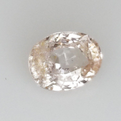 0,97 ct Saphir Padparadscha de taille ovale 6,57 x 5,20 x 3,13 mm